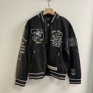 Amiri patch Logo Black Streetwear Collar Jacket